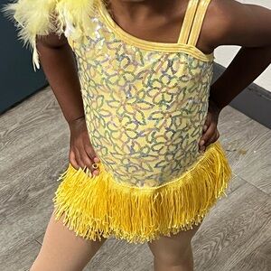 Yellow Fringe Kids Costume